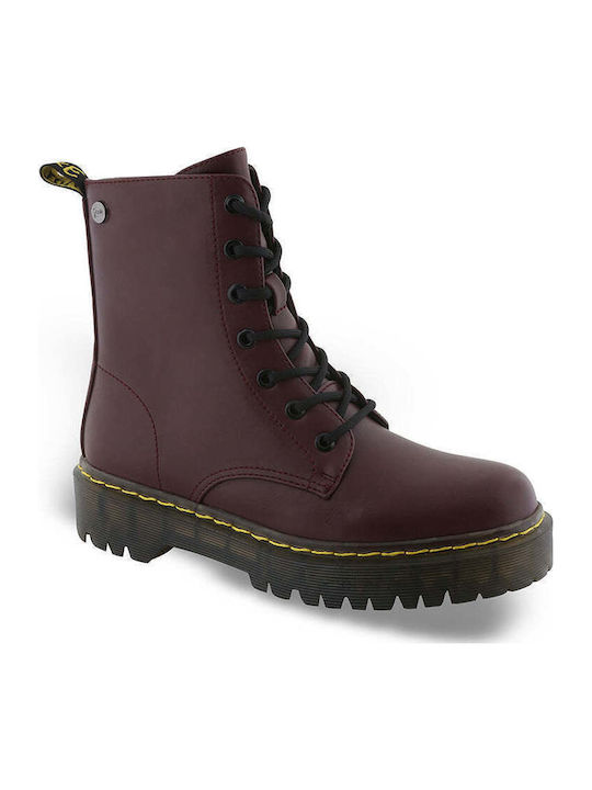 Women's Ankle Boots made of Patent Leather Burgundy