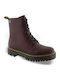Women's Ankle Boots made of Patent Leather Burgundy