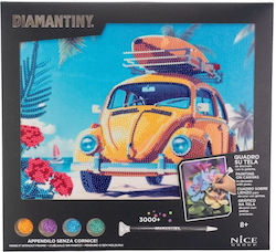 Nice Diamantiny Quadro Ii Δημιουργικό Σετ Μωσαϊκού “yellow Car” Πολύχρωμα Διαμαντάκια 96566 8+ Ετών