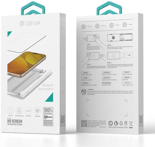 Devia Tempered Glass Μαύρο (iPhone Air)