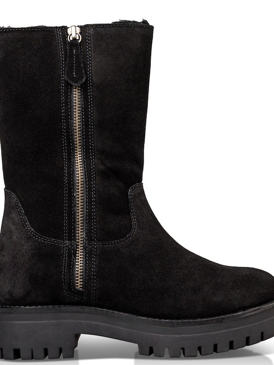Suede Women's Ankle Boots Black