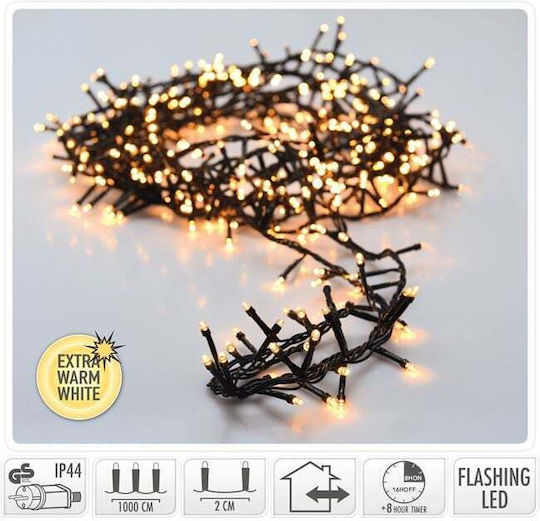 500 Λαμπάκια LED 10μ. Θερμό Λευκό σε Σειρά