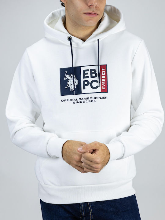 Everbest Φούτερ με Κουκούλα White