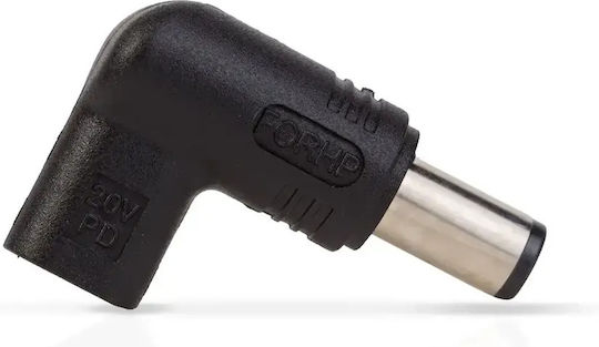 Hp 20v USB-C Женски Адаптер Конектор Капак DC 7.4x5.0 мм 90 Градуса Delight 55063a