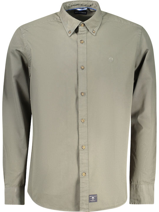 Long-sleeved Cotton Shirt Green