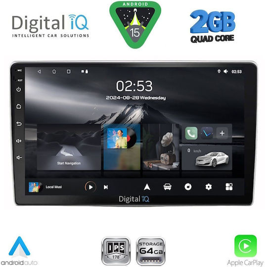 Digital IQ Car Audio System for Alfa Romeo Mito 2008-2018 (Bluetooth/USB/WiFi/GPS/Apple-Carplay/Android-Auto) with Touch Screen 9"
