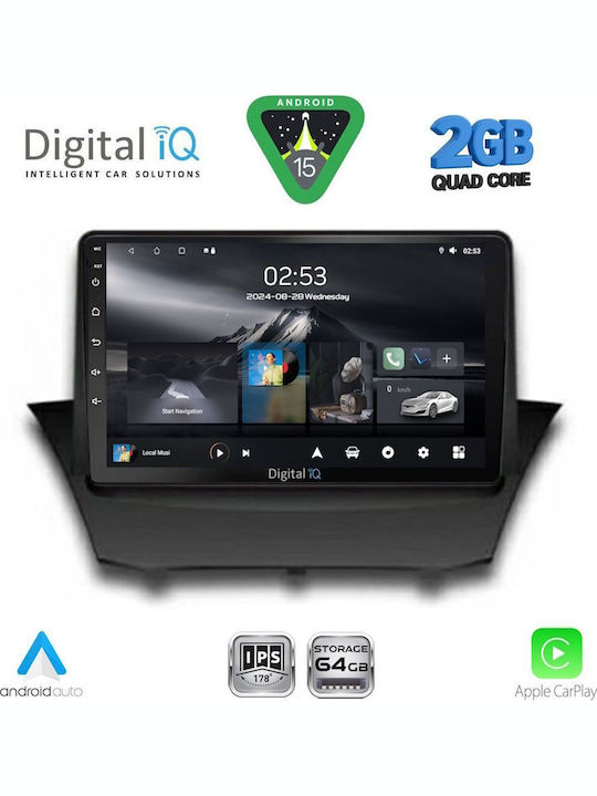 Digital IQ Ηχοσύστημα Αυτοκινήτου για Ford Fiesta 2008-2017 (Bluetooth/USB/WiFi/GPS/Apple-Carplay/Android-Auto) με Οθόνη Αφής 9"