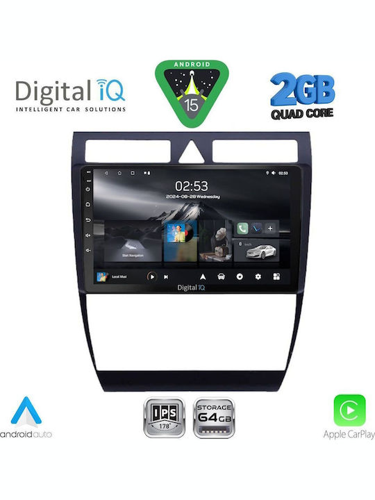 Digital IQ Car Audio System for Audi A6 1998-2005 (Bluetooth/USB/WiFi/GPS/Apple-Carplay/Android-Auto) with Touch Screen 9"