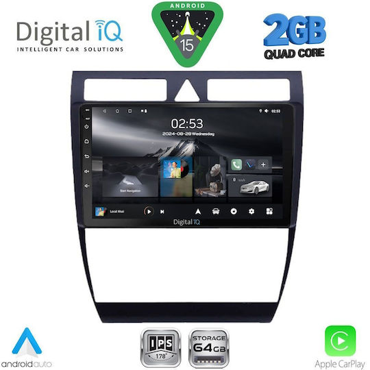 Digital IQ Car Audio System for Audi A6 1998-2005 (Bluetooth/USB/WiFi/GPS/Apple-Carplay/Android-Auto) with Touch Screen 9"