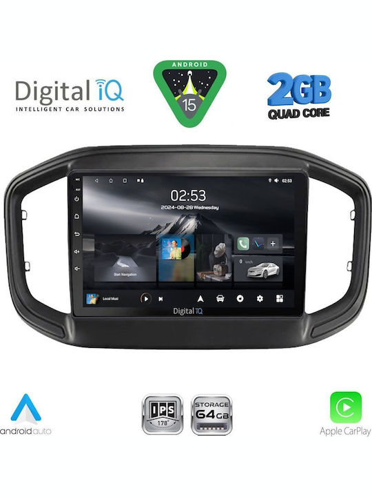 Digital IQ Car Audio System for Fiat Strada 2020 (Bluetooth/USB/WiFi/GPS/Apple-Carplay/Android-Auto) with Touch Screen 9"