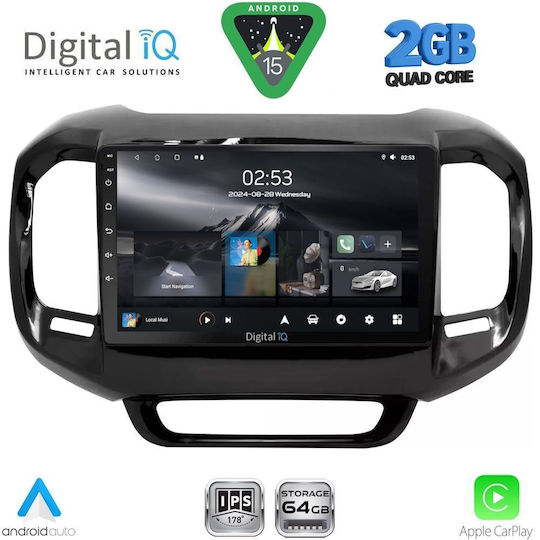Digital IQ Car Audio System for Fiat Toro 2017 (Bluetooth/USB/WiFi/GPS/Apple-Carplay/Android-Auto) with Touch Screen 9"