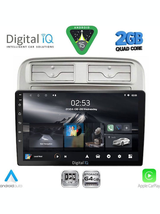 Digital IQ Car Audio System for Fiat Grande Punto 2005-2012 (Bluetooth/USB/WiFi/GPS/Apple-Carplay/Android-Auto) with Touch Screen 9"