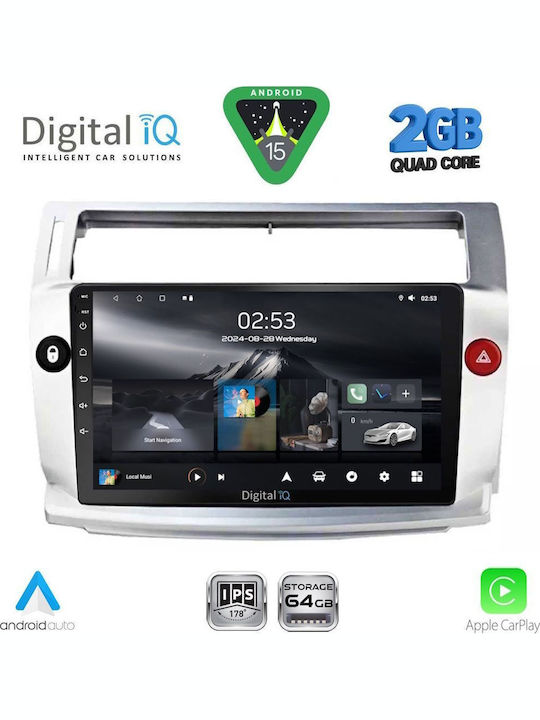 Digital IQ Car Audio System for Citroen C4 2004-2011 (Bluetooth/USB/WiFi/GPS/Apple-Carplay/Android-Auto) with Touch Screen 9"