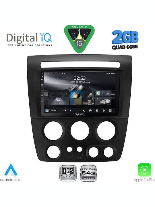Digital IQ Car Audio System Hummer H3 2005-2009 (Bluetooth/USB/WiFi/GPS/Apple-Carplay/Android-Auto) with Touch Screen 9"