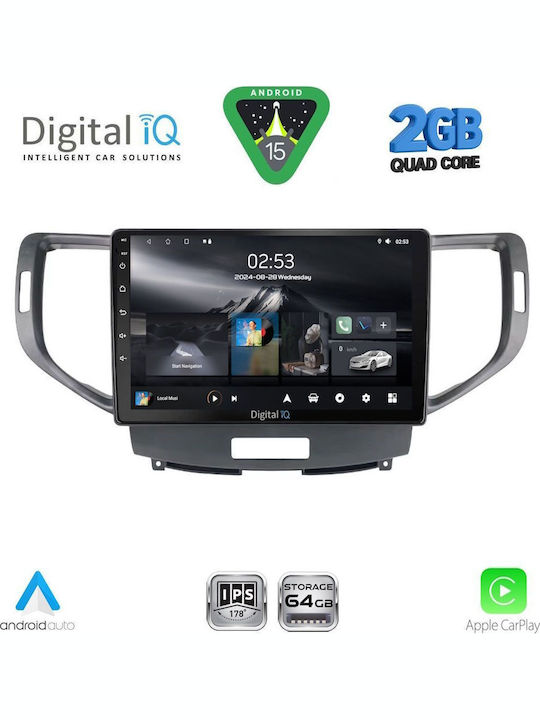 Digital IQ Car Audio System for Honda Accord 2008-2013 (Bluetooth/USB/WiFi/GPS/Apple-Carplay/Android-Auto) with Touch Screen 9"