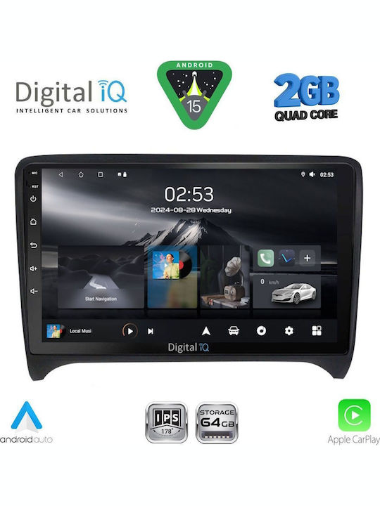 Digital IQ Auto-Audiosystem für Audi E-Commerce-Website 2007-2015 (Bluetooth/USB/WiFi/GPS/Apple-Carplay/Android-Auto) mit Touchscreen 9"
