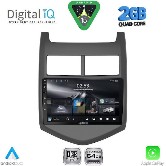 Digital IQ Ηχοσύστημα Αυτοκινήτου για Chevrolet Aveo 2011-2014 (Bluetooth/USB/WiFi/GPS/Apple-Carplay/Android-Auto) με Οθόνη Αφής 9"