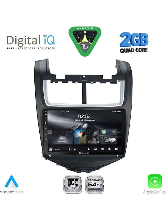 Digital IQ Car Audio System for Chevrolet Aveo 2014-2017 (Bluetooth/USB/WiFi/GPS/Apple-Carplay/Android-Auto) with Touch Screen 9"