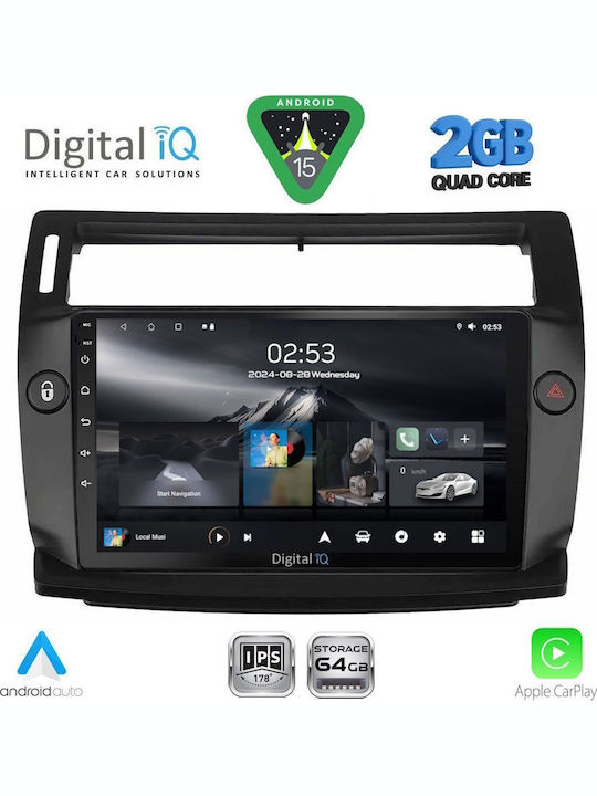 Digital IQ Car Audio System for Citroen C4 2004-2011 (Bluetooth/USB/WiFi/GPS/Apple-Carplay/Android-Auto) with Touch Screen 9"
