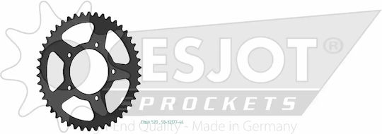 Esjot Pinion Spate Oțel 520 Negru 46 Dinți 50-32177-46