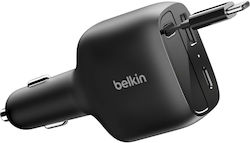 Belkin Φορτιστής Αυτοκινήτου με Θύρες 1xUSB-A 1xType-C και Καλώδιο Type-C