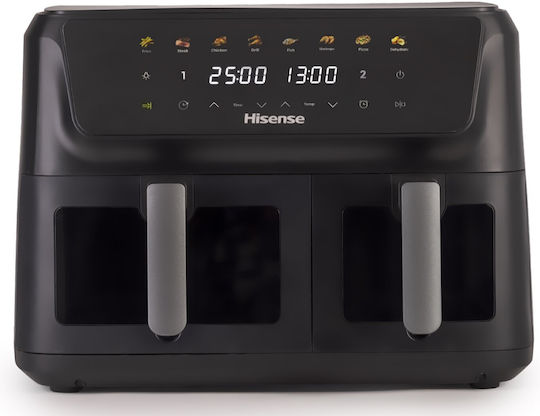 Hisense Heißluftfritteuse mit Doppel-Abnehmbarer Korb 11Es Schwarz 2096198