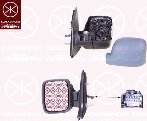 Electric Heated Painted Mirror with Signal & Sensor 9 Pin Aspherical Glass A Quality Renault Trafic 21 963012879r Right 1 Pc