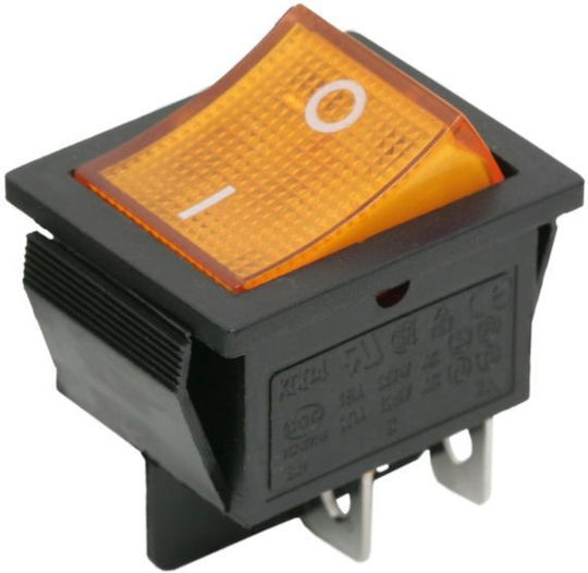 Set 5 Bucăți 1-circuit 16a-250v Comutatoare On-Off Balansoar Lumini Galbene