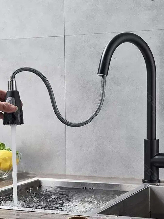Alista Home Hs003 Baterie Chiuvetă Bucătărie Bancă Cu Duș Extractibil Gri