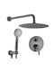Rea Set Mischer, Handbrause & Duschkopf für Wandmontage für Badewanne Gray