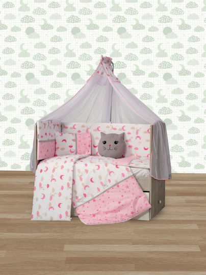 Baby Crib Bedding Set 9pcs Pink