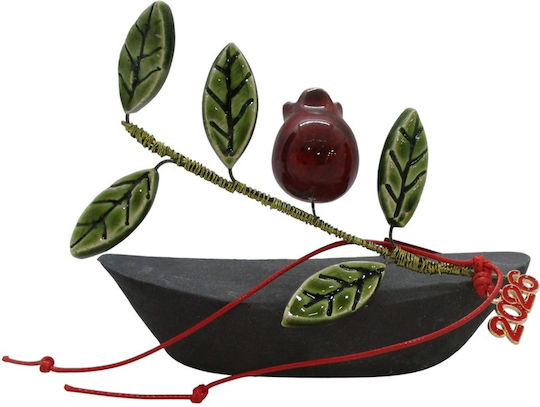 Handmade Lucky Charm Boat Ceramic 9x10cm 1pcs
