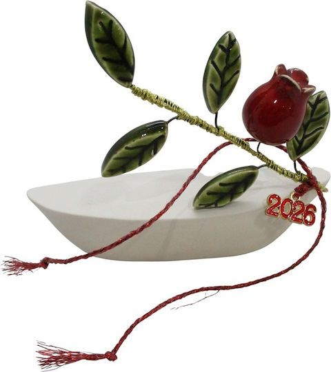 Handmade Lucky Charm Boat Ceramic 9x10cm 1pcs