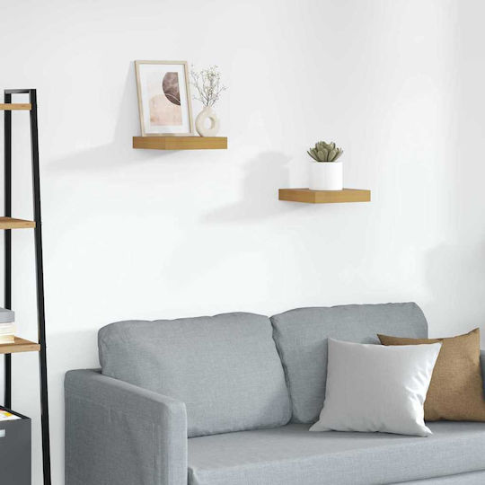 Beige Wall Shelves (2 Pieces) 23x23.5x4 cm