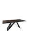 Mapele Table Dining Room with Marble Surface Black 180x90x75cm