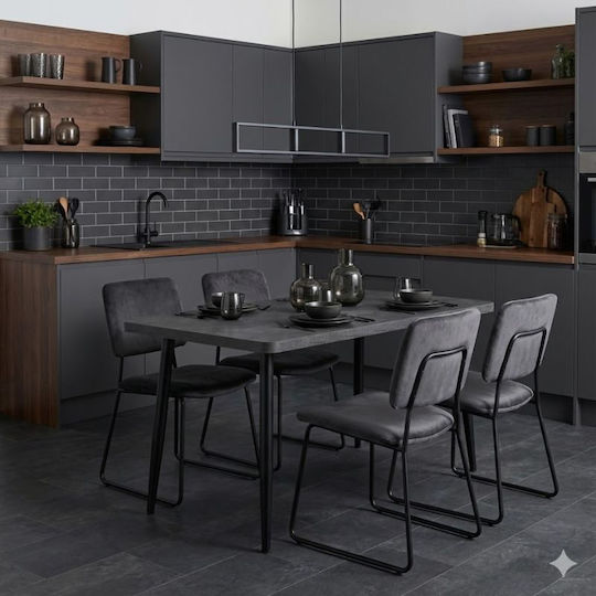 Levico Dining Room Table Gray 130x75x75cm