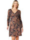 Mini Knitted Wrap Floral Dress