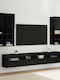 Wohnzimmer TV-Einheit Black Beech mit Beleuchtung L100xB30xH40cm