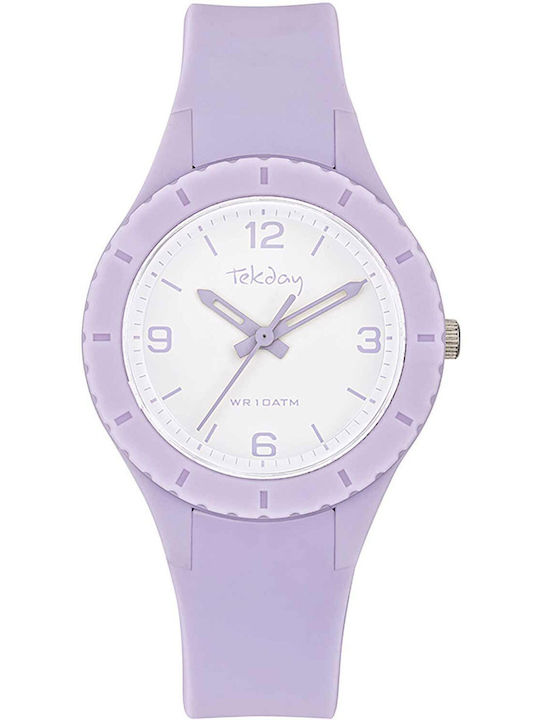 Tekday Strap Γυναικείο Ρολόι Μπαταρίας με Μωβ Κ...