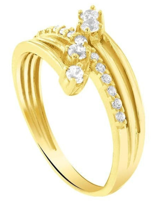 Eforo Дамски Пръстен с Циркони от Злато 14K