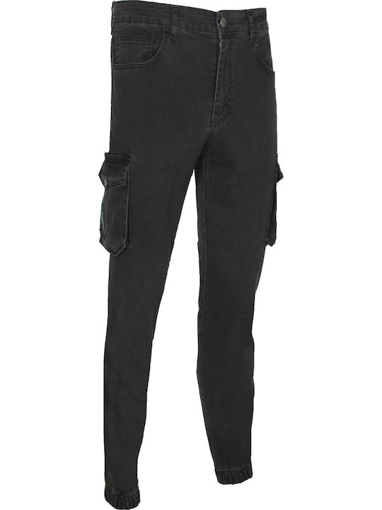 Stefansxxl Pantaloni De Blugi Pentru Bărbați Cargo Elastic Negru