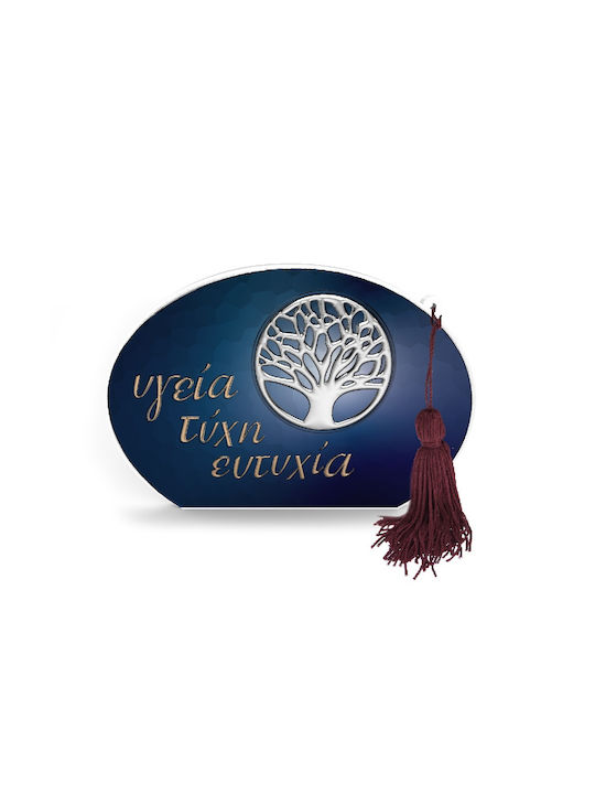 Slevori Επιτραπέζιο Γούρι Δεντράκι Ασημί από Ξύλο