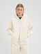 Pianella Long Women's Sweatshirt Jacket Hooded Ecru