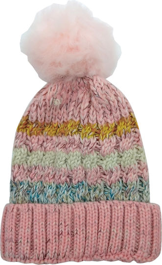 Beanie Γυναικείος Σκούφος Πλεκτός σε Ροζ χρώμα