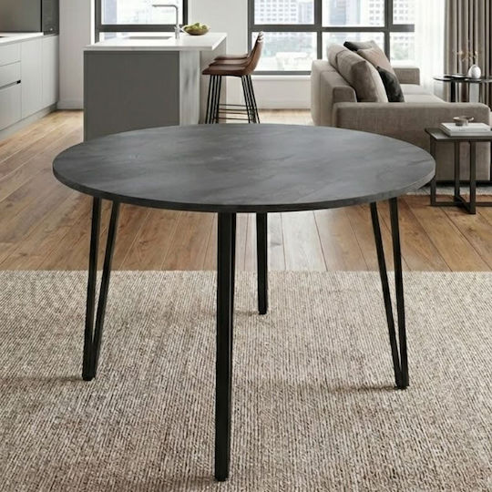 Zeno Στρογγυλό Τραπεζαρίας Γκρι 110x110x73.5εκ.