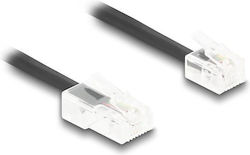 DeLock Σπιράλ Τηλεφωνικό Καλώδιο RJ11 6P4C 2m Μαύρο (88479)