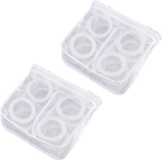 Set 2 Small Size Bags Washing Drying Shoes Clothes Polyester 28 X 27 Cm White Set 2 Small Size Bags Washing Drying Shoes Clothes Polyester 28 X 27 Cm White