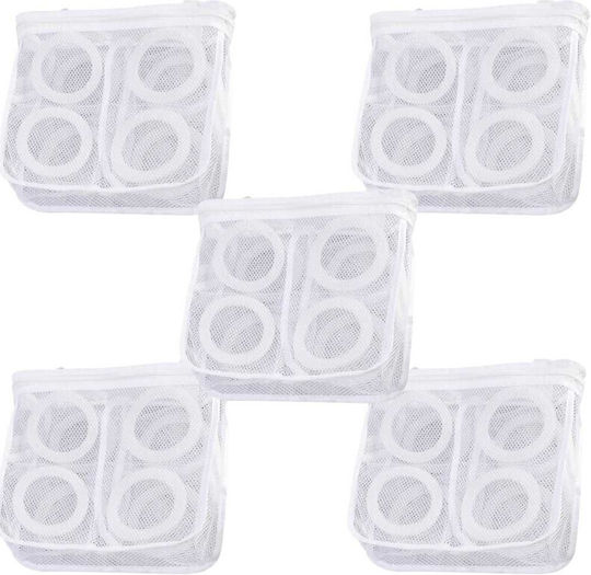 Set 5 Small Size Bags Washing Drying Shoes Clothes Polyester 28 X 27 Cm White Set 5 Small Size Bags Washing Drying Shoes Clothes Polyester 28 X 27 Cm White