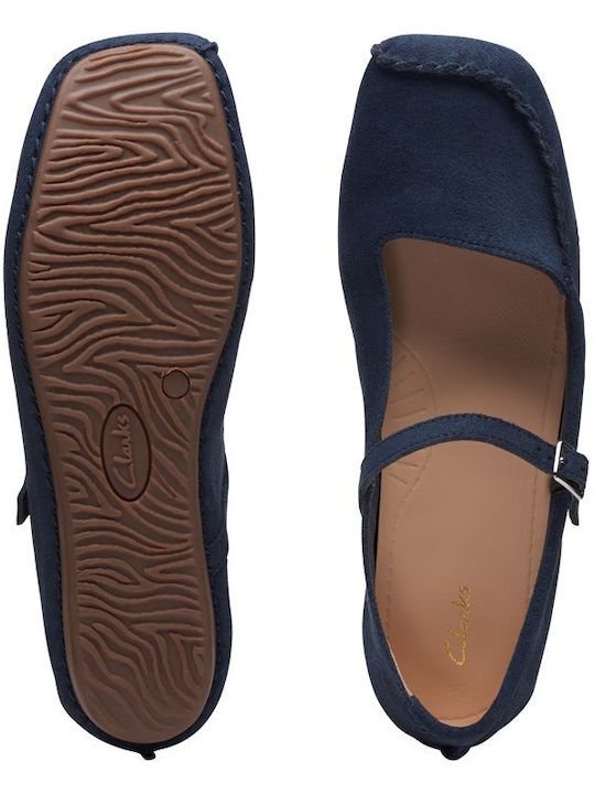 Anatomic Suede Ballerinas Freckle Bar Navy Blue