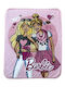 Κουβέρτα Βελουτέ Barbie Ροζ 220x160εκ.
